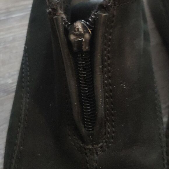 Easy Spirit black suede  slip on  zipper top clogs  Sz 7.5N - Picture 5 of 11